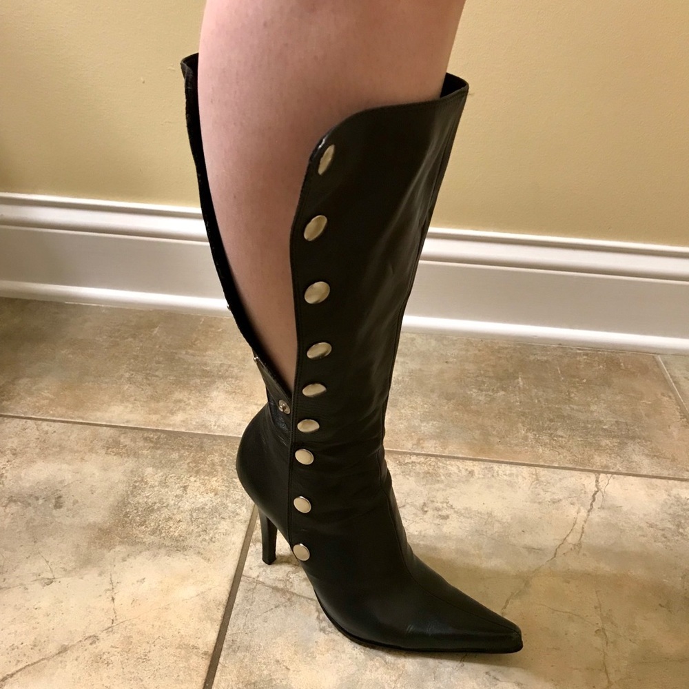 Nine West Knee High Stiletto Leather Boots